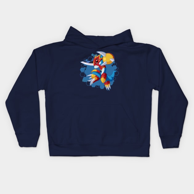 Flamedramon Chibi Kids Hoodie by PRPrints